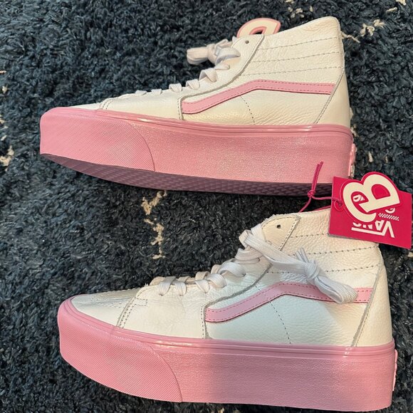 New Vans x Barbie SK8-HI Tapered Stackform True White Pink Women's Sz 9.5 - Picture 6 of 7